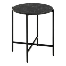 Wyld Haus Odense Round Side Table, Black Izmir Resin Top, Hairpin Metal Legs - thumbnail 2