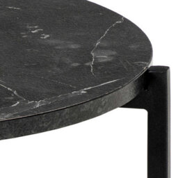 Wyld Haus Odense Round Side Table, Black Izmir Resin Top, Hairpin Metal Legs - thumbnail 4