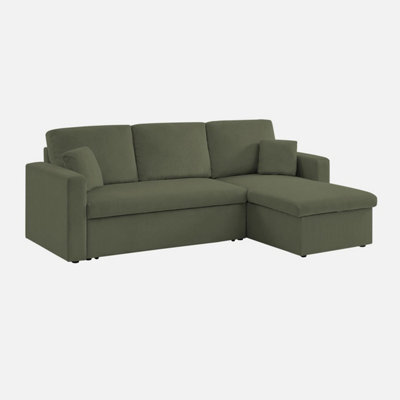 3-Seater Corduroy Corner Sofa Bed - Sweeek - image 1