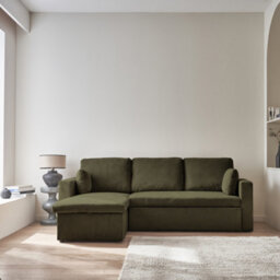3-Seater Corduroy Corner Sofa Bed  - Sweeek - thumbnail 2