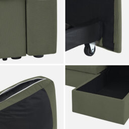 3-Seater Corduroy Corner Sofa Bed  - Sweeek - thumbnail 9