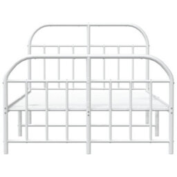 Berkfield Metal Bed Frame With Headboard And Footboard White 120X190 Cm - thumbnail 6