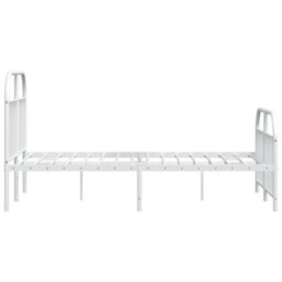 Berkfield Metal Bed Frame With Headboard And Footboard White 120X190 Cm - thumbnail 7