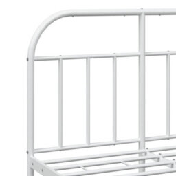Berkfield Metal Bed Frame With Headboard And Footboard White 120X190 Cm - thumbnail 9