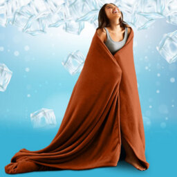 Ameha Fleece Plain Blanket, Lightweight & Reversible Throw For Travel, Bed & Sofa Blanket, Rust Single 130X150Cm - thumbnail 4