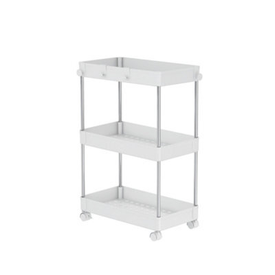 Clarisworld Storage Cart With 3 Tier Rolling Utility Trolley With Lockable Wheels For Home, Office (3 Tier Storage Cart) - image 1