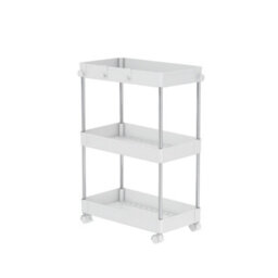 Clarisworld Storage Cart With 3 Tier Rolling Utility Trolley With Lockable Wheels For Home, Office (3 Tier Storage Cart) - thumbnail 1
