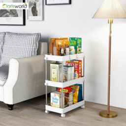 Clarisworld Storage Cart With 3 Tier Rolling Utility Trolley With Lockable Wheels For Home, Office (3 Tier Storage Cart) - thumbnail 8