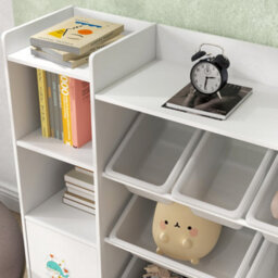 Aiyaplay Kids Toy Storage Organiser With 8 Removable Storage Bins, White - thumbnail 8