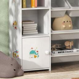 Aiyaplay Kids Toy Storage Organiser With 8 Removable Storage Bins, White - thumbnail 9