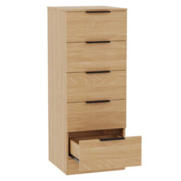 Lassic Vida Designs Trega 5-Drawer Narrow Chest In Pine Compact Storage Solution For Small Rooms & Nurseries, 900(H) X 345(W) X 360(D) - thumbnail 9