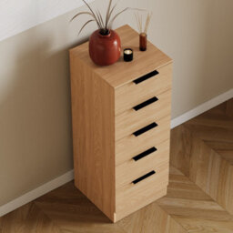 Lassic Vida Designs Trega 5-Drawer Narrow Chest In Pine Compact Storage Solution For Small Rooms & Nurseries, 900(H) X 345(W) X 360(D) - thumbnail 4