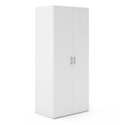 Wyld Haus Munich White 2-Door Wooden Wardrobe With 3 Shelves - thumbnail 2