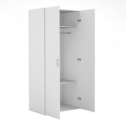 Wyld Haus Munich White 2-Door Wooden Wardrobe With 3 Shelves - thumbnail 5