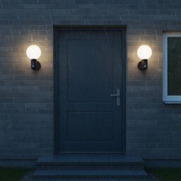 UKEW 15W Led Grey Frosted Ball Pir  Motion Wall Light Ip65 - Cool White 4000K - thumbnail 5
