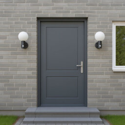 UKEW 15W Led Grey Frosted Ball Pir  Motion Wall Light Ip65 - Cool White 4000K - thumbnail 4
