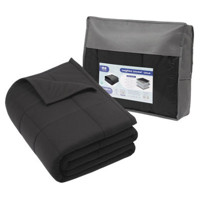 Harbour Housewares Weighted Blanket With Storage Bag - 125 X 180Cm - 6Kg - Black - image 1