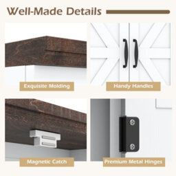 Costway Medicine Cabinet With Doors Farmhouse Wall Mounted Bathroom Cabinet-White - thumbnail 3