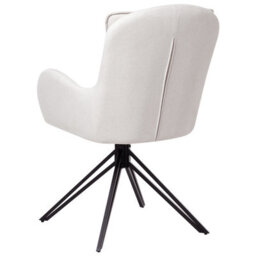 Beliani Set Of 2 Dining Chairs Swivel Avelar Fabric Light Beige - thumbnail 6