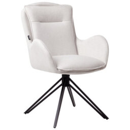 Beliani Set Of 2 Dining Chairs Swivel Avelar Fabric Light Beige - thumbnail 7
