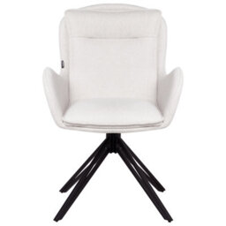 Beliani Set Of 2 Dining Chairs Swivel Avelar Fabric Light Beige - thumbnail 4