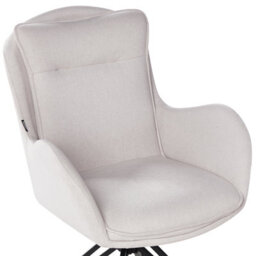 Beliani Set Of 2 Dining Chairs Swivel Avelar Fabric Light Beige - thumbnail 8