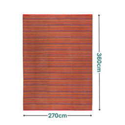 Green Decore 270 X 360 Cm Weaver Multi Red Reversible Plastic Camping, Picnic And Garden Outdoor Rug - thumbnail 8