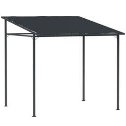Outsunny 2.4 X 2.4 M Wall Mounted Pergola Gazebo, Upf30+, Dark Grey - thumbnail 2