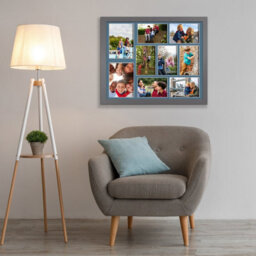 AK Frames 20X16 Dark Grey Sleek Multi Photo Frame With Pompadour Mount - Holds 9 Apertures (2X) 7X5, (7X) 6X4 Photos - thumbnail 3
