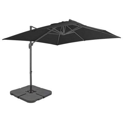 Walplus Garden Parasol With Portable Base Anthracite - image 1