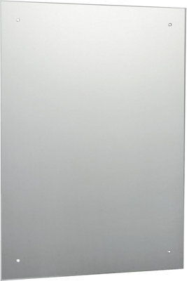 50 X 70Cm Rectangle Frameless Bathroom Mirror With Pre-Drilled Holes And Wall Hanging Fittings - image 1