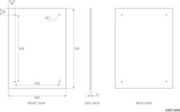 50 X 70Cm Rectangle Frameless Bathroom Mirror With Pre-Drilled Holes And Wall Hanging Fittings - thumbnail 4