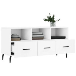 Walplus Tv Cabinet White 102X36X50 Cm Engineered Wood - thumbnail 4