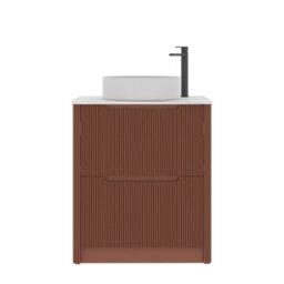Royal Bathrooms Avenza 600mm Terracotta Clay Floor Standing Countertop Bathroom Vanity Unit 2 Drawer With Art Round Basin - thumbnail 6