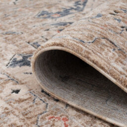 Loomed Blue Beige Regal Floral Medallion Soft Fringed Rug 120X170Cm - thumbnail 6