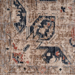 Loomed Blue Beige Regal Floral Medallion Soft Fringed Rug 120X170Cm - thumbnail 5