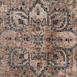 Loomed Blue Beige Regal Floral Medallion Soft Fringed Rug 120X170Cm - thumbnail 4