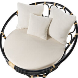 Beliani Garden Daybed Rossano Rattan Black - thumbnail 7