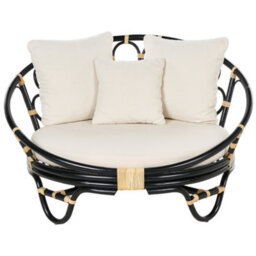 Beliani Garden Daybed Rossano Rattan Black - thumbnail 5
