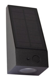 Lucide Irwin Wall Light Outdoor- Solar - Led Dim. 2850K/3150K Ip54 - Day/night Sensor - Black - thumbnail 2
