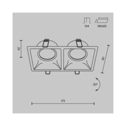 Luminosa Lighting Luminosa Dot Twin Recessed Downlight Black 2Xgu10 - thumbnail 2