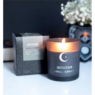 Intuition Jasmine & White Sage Scented Candle Grey Glass Spell Candle - image 1
