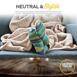 Monhouse Heated Throw - Electric Blanket - Digital Controller - 9Hr Timer, 9 Heat Settings - Single 130X160Cm - Beige Shearling - thumbnail 8