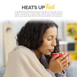 Monhouse Heated Throw - Electric Blanket - Digital Controller - 9Hr Timer, 9 Heat Settings - Single 130X160Cm - Beige Shearling - thumbnail 2