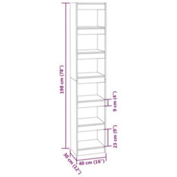 Berkfield Book Cabinet/room Divider Grey Sonoma 40X30X198 Cm - thumbnail 7