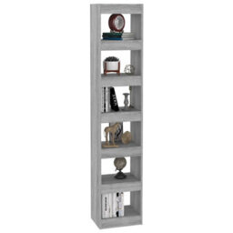 Berkfield Book Cabinet/room Divider Grey Sonoma 40X30X198 Cm - thumbnail 4