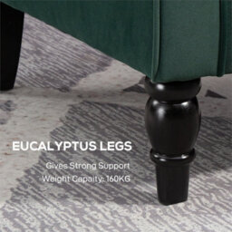 Green Accent Chair Wingback Armchair With Wood Frame For Living Room - thumbnail 3