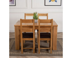 That's Furniture Dakota 127 X 82 Cm Chunky Oak Small Dining Table And 4 Chairs Dining Set With Lincoln Chairs - thumbnail 2