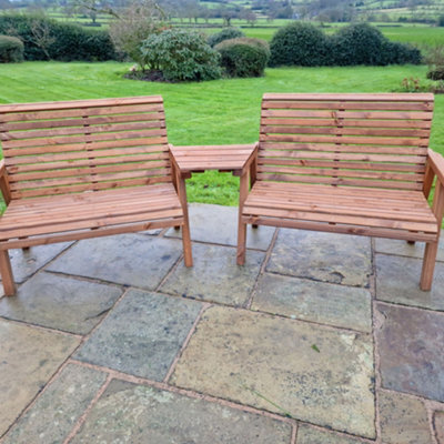 Churnet Valley Garden Furniture Ltd Valley 4 Seat Set 2X2B Angled Tray - image 1