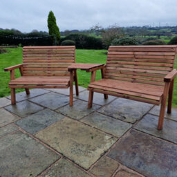 Churnet Valley Garden Furniture Ltd Valley 4 Seat Set 2X2B Angled Tray - thumbnail 4